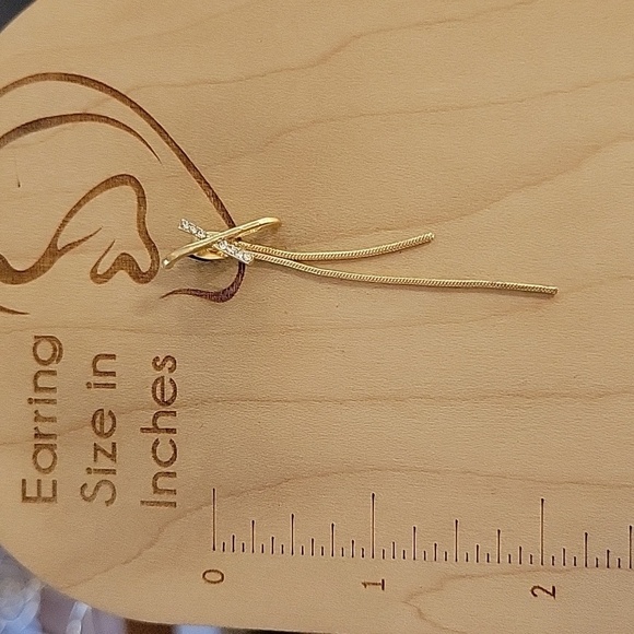 🔥LAST PAIR🔥 FRONT/BACK SNAKE CHAIN DROP EARRINGS - Picture 5 of 7